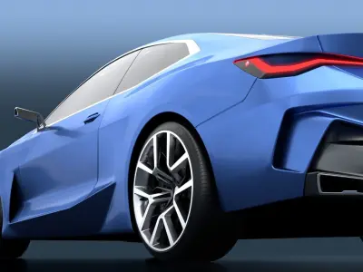 concept coupe 3d model Low-poly 3D model
