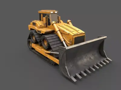 Bulldozer Low-poly 3D model by acuario-studios-info