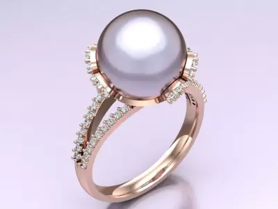 Pearl Ring - Womens Rings  - N832841 3D print model