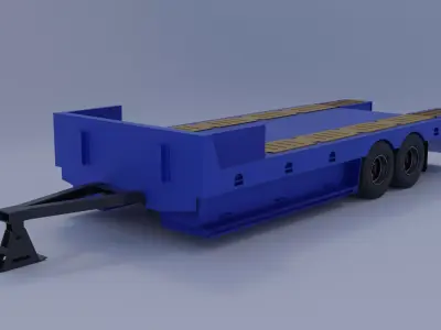 Agricultural Trailer  Low-poly 3D model
