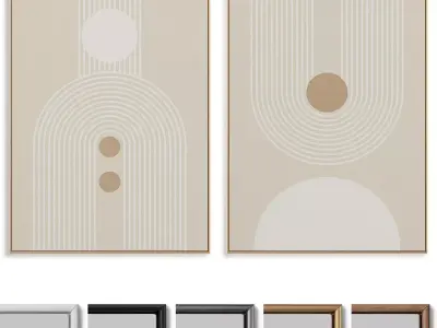 Abstract Painting Frame set 3D model 116