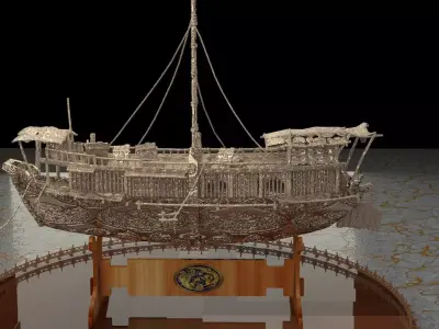 Chinese junk boat 3D model