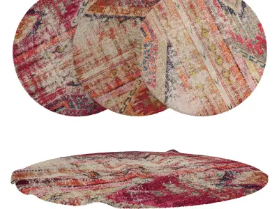 Round Rug Set 228 3D model
