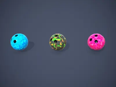 Lowpoly Ball Set - Sport Pack Low-poly 3D model