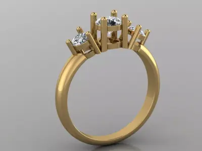 Diamond Woman Wedding Ring 3D print model