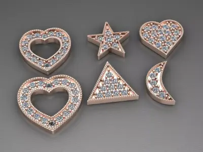 diamond pendants 3D print model