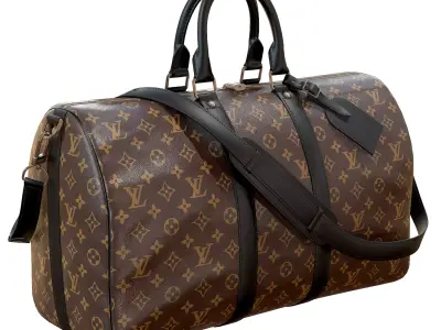 Louis Vuitton Bag Keepall Bandouliere 45 Monogram Macassar Low-poly 3D model