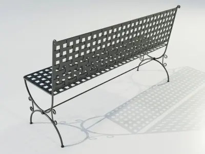 Wrought Iron Bench 3D model
