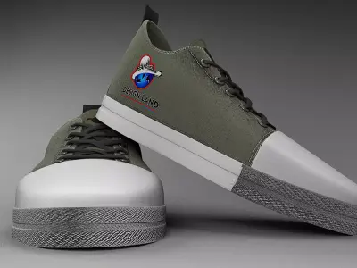Shoes lowpoly pair of sneakers 3D model