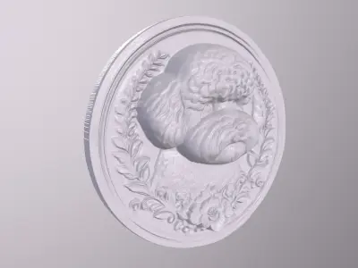 Bichon Frise 4 basrelief for 3D printing 3D print model