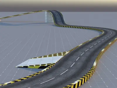 Circle Drift Road Low-poly 3D model