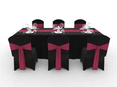 Banquet Table and Chair 134 3D model