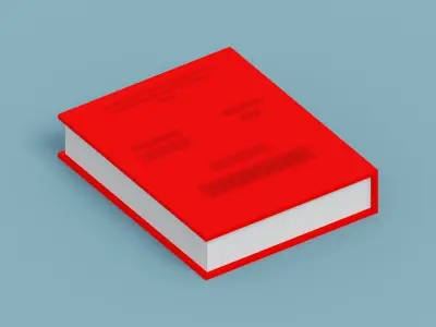 Voxel Red Book  Low-poly 3D model