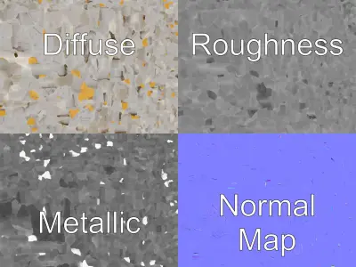 Grotto Stone Brass Accent Architecture model pack Low-poly 3D model