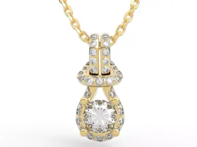 Halo Diamond Drop Pendant  3D print model