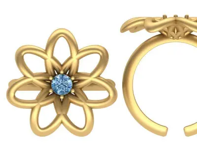 3d-model flower ring  3D print model
