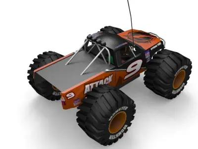 Game Ready RC Monster Truck Low-poly 3D model