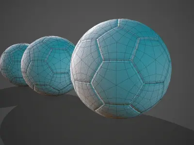Football Soccer Balls Low-poly 3D model