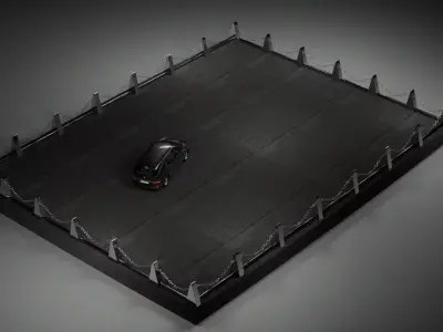 parking lot studio for automotive photography 3D model