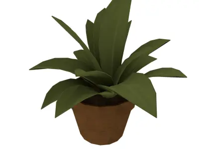 Small potted plants Free low-poly 3D model