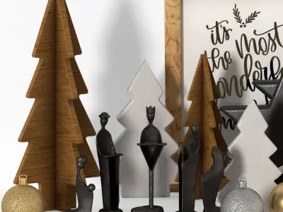 Nativity Sculpture Set 3D model