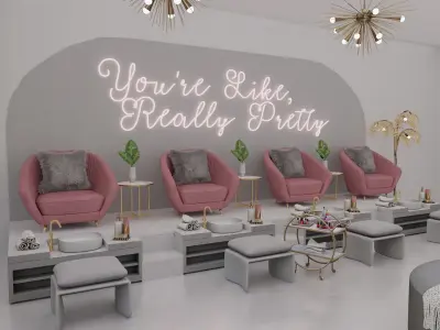 Benitas Clawset Nail Salon Blender Scene 3D model