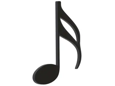 Sixteenth Note Musical Sign 01 3D model