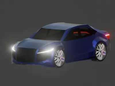 VW Audi Jetta R8 Sedan with rig 3D model