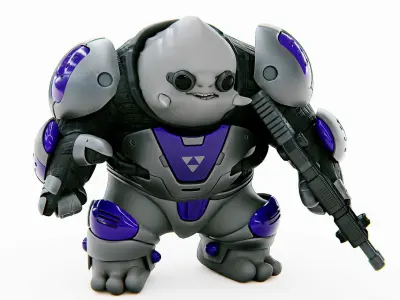 ALIEN MOBBY B-3  Rigged for Unreal Engine - Unity - MIXAMO 3D model