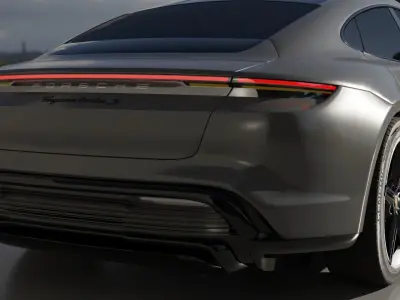 Car Rigged - Porsche Taycan 3D model