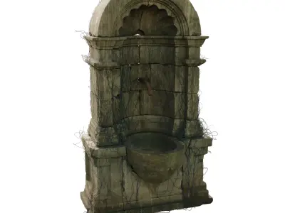 Interior Stone Fountains Low-poly 3D model