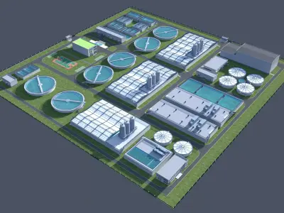Water and Sewage Treatment Plants 3D model