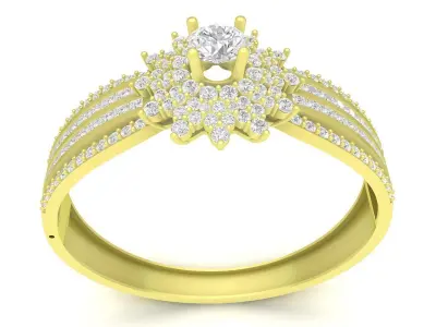 Luxury Multi Row Cluster Diamond Ring Design 3784 3D print model