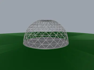Geodesic dome large dome frame structure 3D model