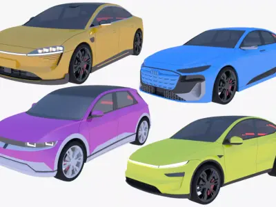 Luxeed Audi Ioniq and Tesla 3D Model Pack