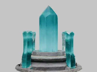 Medieval Fantay Stylized Crystal Pillar Low-poly 3D model