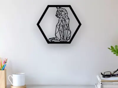 Cat Wall Art 3D print model shop