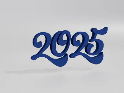 New Year  2025 Low-poly 3D model