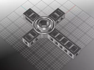 Diamond Cross Square N Round Turbine  3D print model