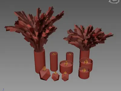 set745 candles in vases Low-poly 3D model