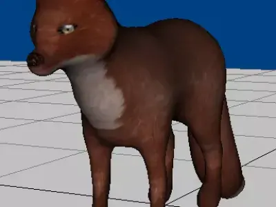 Handpainted Fox Low-poly 3D model