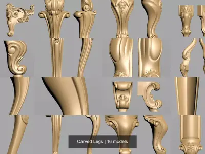 Carved Legs 3D Model Collection