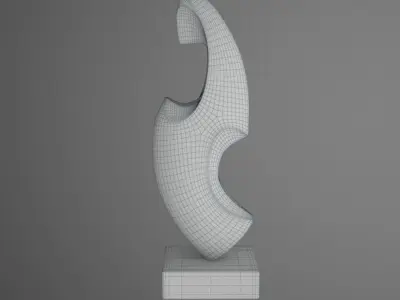 model sculpture 2 shark 3D model