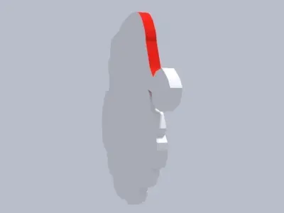 Low Poly Cartoon Santa Claus Face Decorative Object Low-poly 3D model