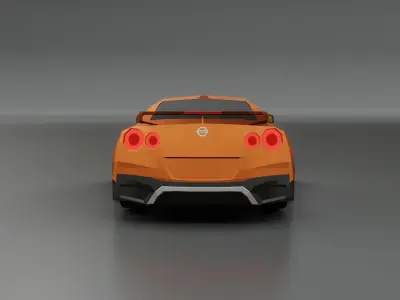 Nissan GT-R 2020 low poly 3D model Low-poly 3D model
