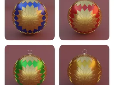 Christmas ornament 3D model for 3D print set 3D print model