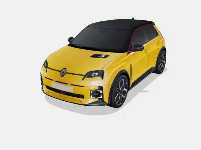 Renault 5 E-Tech 2025 Low-poly 3D model