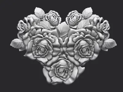 Roses relief  3D print model