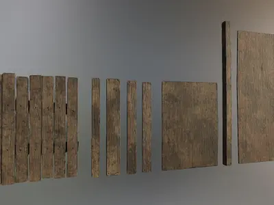 Old Plywood Set RC Free low-poly 3D model