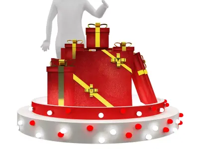 Christmas Gift Event Stand a340  3D model